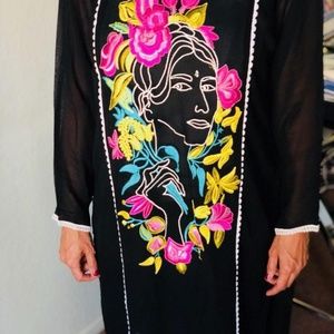 long Indian shirt with embroidery